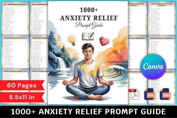 1000 Anxiety Relief Prompt Guide: A Gentle Tool for Mindful Living