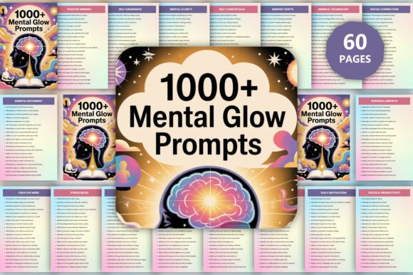 1000 Mental Glow Prompts: A Guide to Daily Mental Wellness and Self-Growth