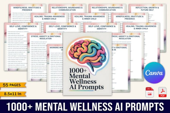 1000 Mental Wellness AI Prompts Planner: A Strategic Tool for Emotional Clarity and Self-Awareness