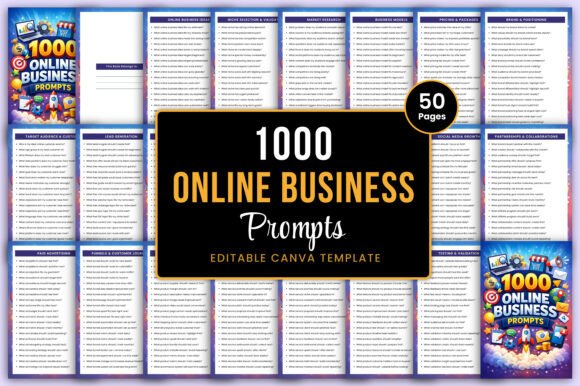 1000 Online Business Prompts Book Canva: A Strategic Guide for Entrepreneurs and Digital Creators