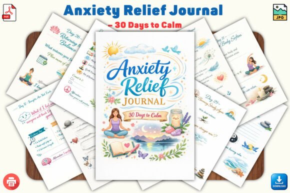 Anxiety Relief Journal – 30 Days to Calm