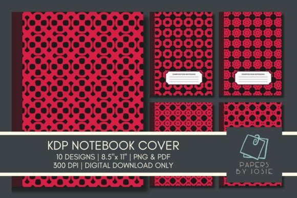 Red Geometrics KDP Notebook Cover