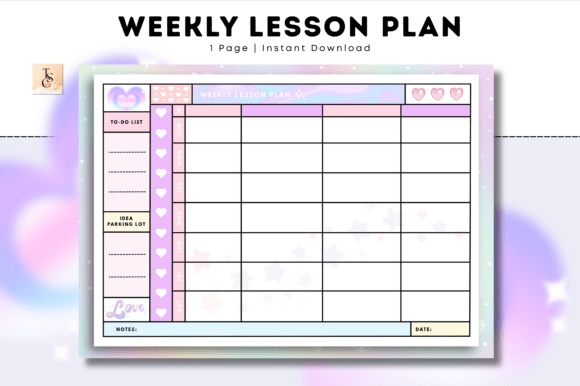 Weekly Lesson Plan - Cozy Pastel